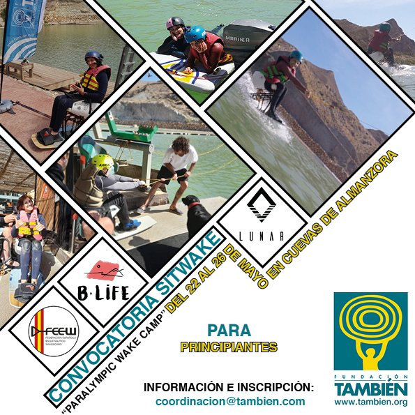Fund_Tambien's tweet photo. OPORTUNIDAD PARA HACER SITWAKE😍
¡Nos quedamos con ganas de más😉! Y por eso volvemos junto a #BLife del 22 al 26 de mayo a #LunarCablePark en #CuevasDeAlmanzora para el #PARALYMPICWAKECAMP🎉
¿TE APUNTAS 👏?
https://t.co/IodgLsirNn
#SitWake #DeporteAdaptado #DeporteInclusivo https://t.co/GrvyIv6MyQ