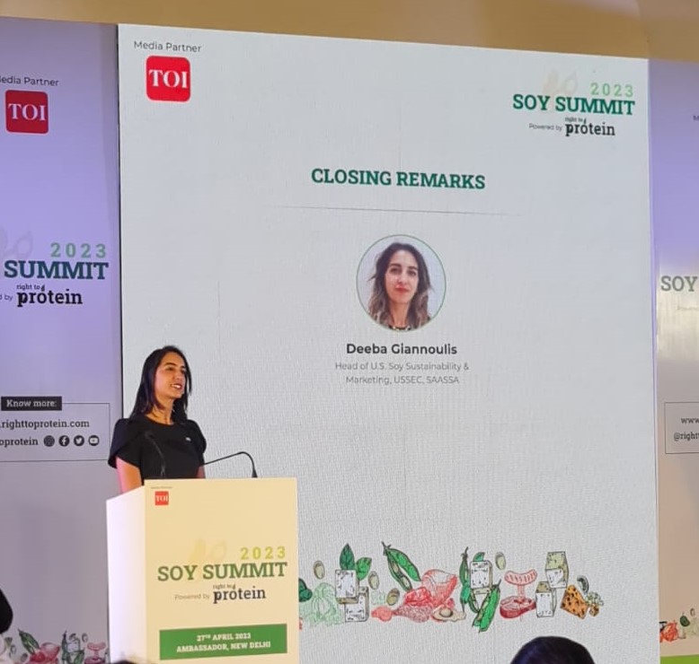 RTPSouthAsia's tweet photo. The event concluded with the closing remark from Deeba Giannoulis- Head of @ussoy Sustainability & Marketing, @USSEC, SAASSA
#SoyMonth #SoySummit #RightToProtein #TimesOfIndia https://t.co/Em7N4pgaRx