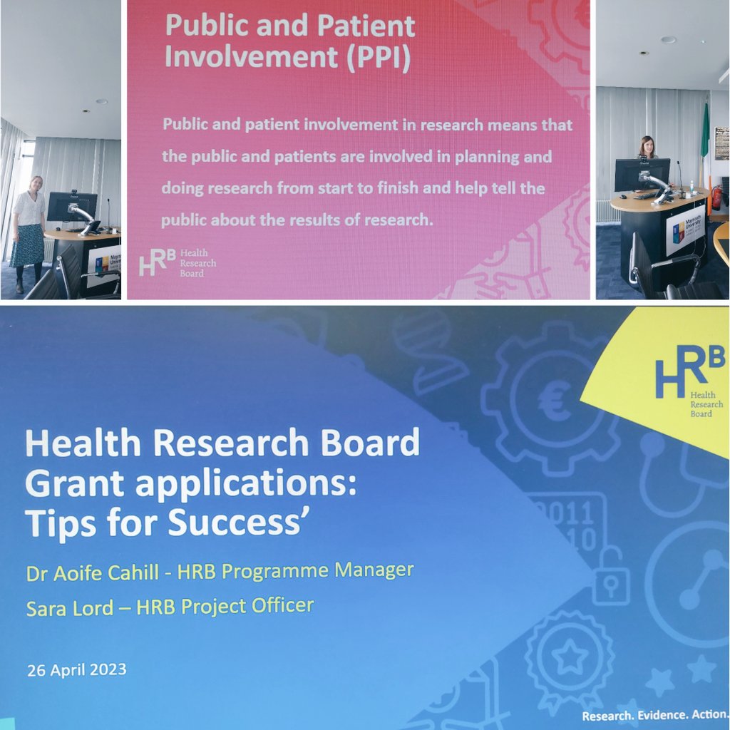 Great session yesterday with @hrbireland Dr Aoife Cahill,Sara Lord & @mubiology @FionaWalsh14 👏
Lovely to meet @MaynoothUni researchers with an interest/active in #healthresearch #PPI in person😊
Missed it- reach out for info&how @MU_Research @Maynooth_PPI can support you