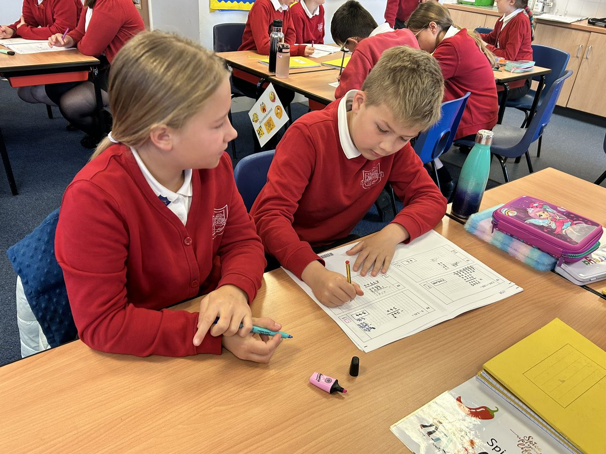 Barfordstpeters's tweet photo. Y6 are busy correcting Mrs Facchino’s awful maths mistakes this morning! They are working in pairs to spot the errors in the SATS paper and correct them! #bspMATHS https://t.co/H6xEkAcRdO