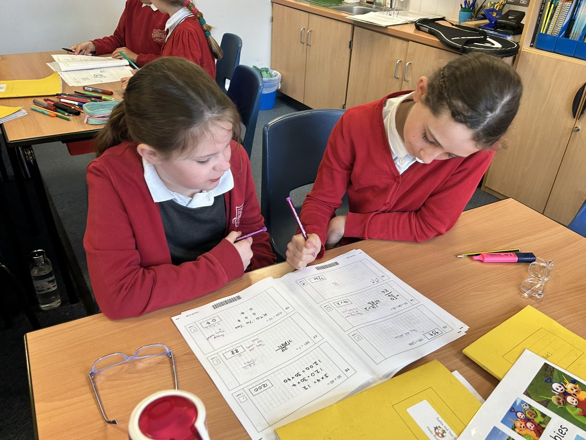 Barfordstpeters's tweet photo. Y6 are busy correcting Mrs Facchino’s awful maths mistakes this morning! They are working in pairs to spot the errors in the SATS paper and correct them! #bspMATHS https://t.co/H6xEkAcRdO