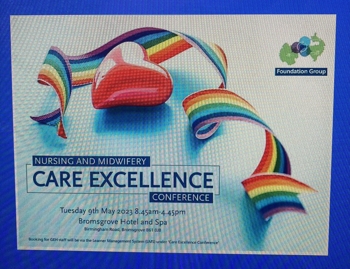 The date is getting ever closer for our Foundation Group joint N&amp;M Care Excellence Conference
Excellent keynote speakers, our teams presenting, poster competition and a lot of fun <a href="/LucyFlanagan70/">Lucy Flanagan</a> <a href="/fiona8urton/">Fiona Burton</a> <a href="/GEHNHSnews/">George Eliot Hospital NHS Trust</a> <a href="/WyeValleyNHS/">Wye Valley NHS Trust</a> <a href="/McLovelace/">#HelloMyNameIs Lisa Mc</a>