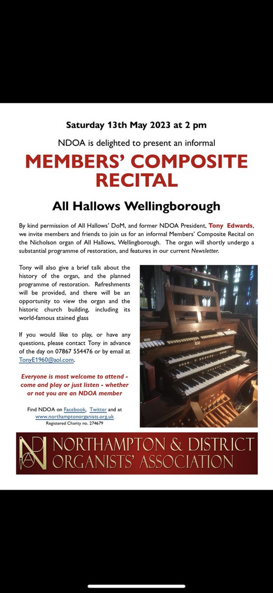 Northampton & District Organists (@ndoaorganists) on Twitter photo 