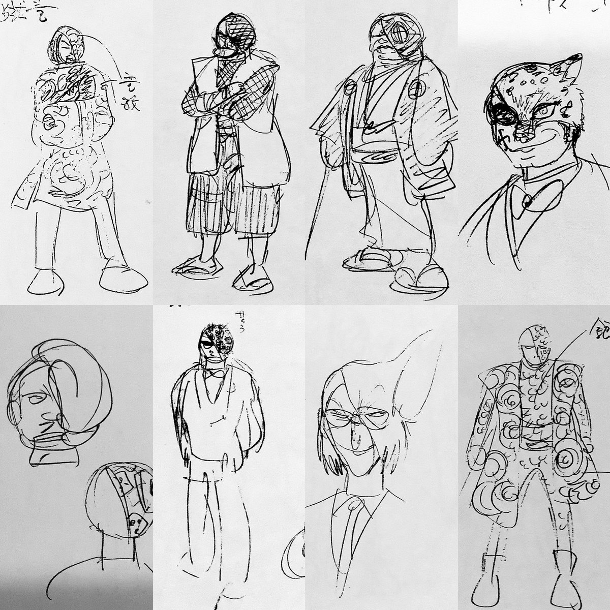 石ノ森章太郎先生が「快傑ズバット」用に描いた ダッカーのボスたちの