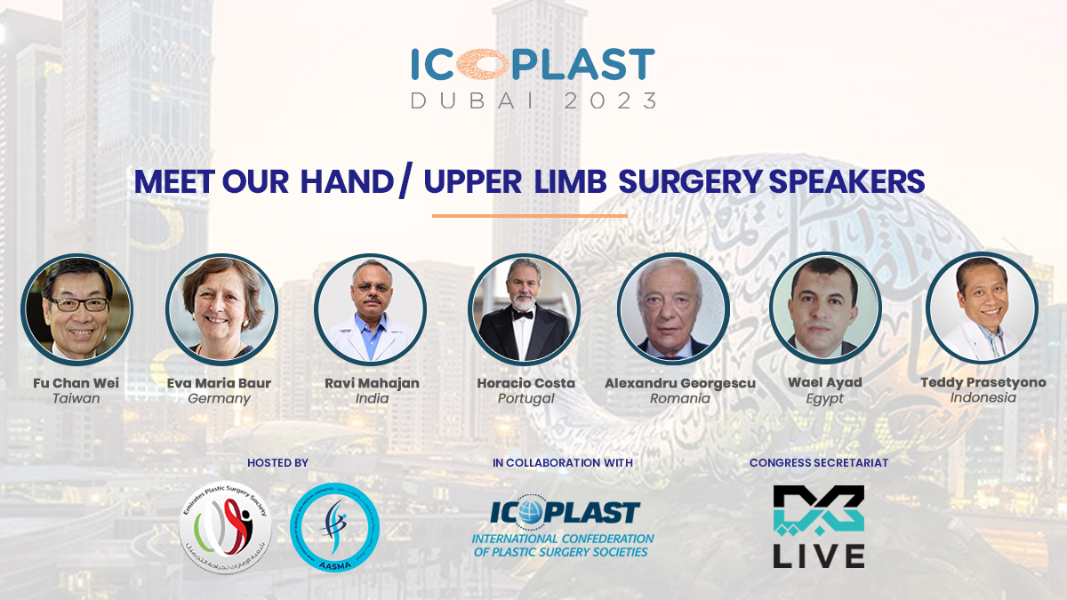 Hear our experts at #icoplast2023 to discuss the latest techniques and advancements in hand and upper limb surgery, and how they can help patients regain mobility, independence, and confidence.

Register now: registrations.dxblive.com/CommunityPorta…

#plasticsurgery #dubaiplasticsurgerymeeting