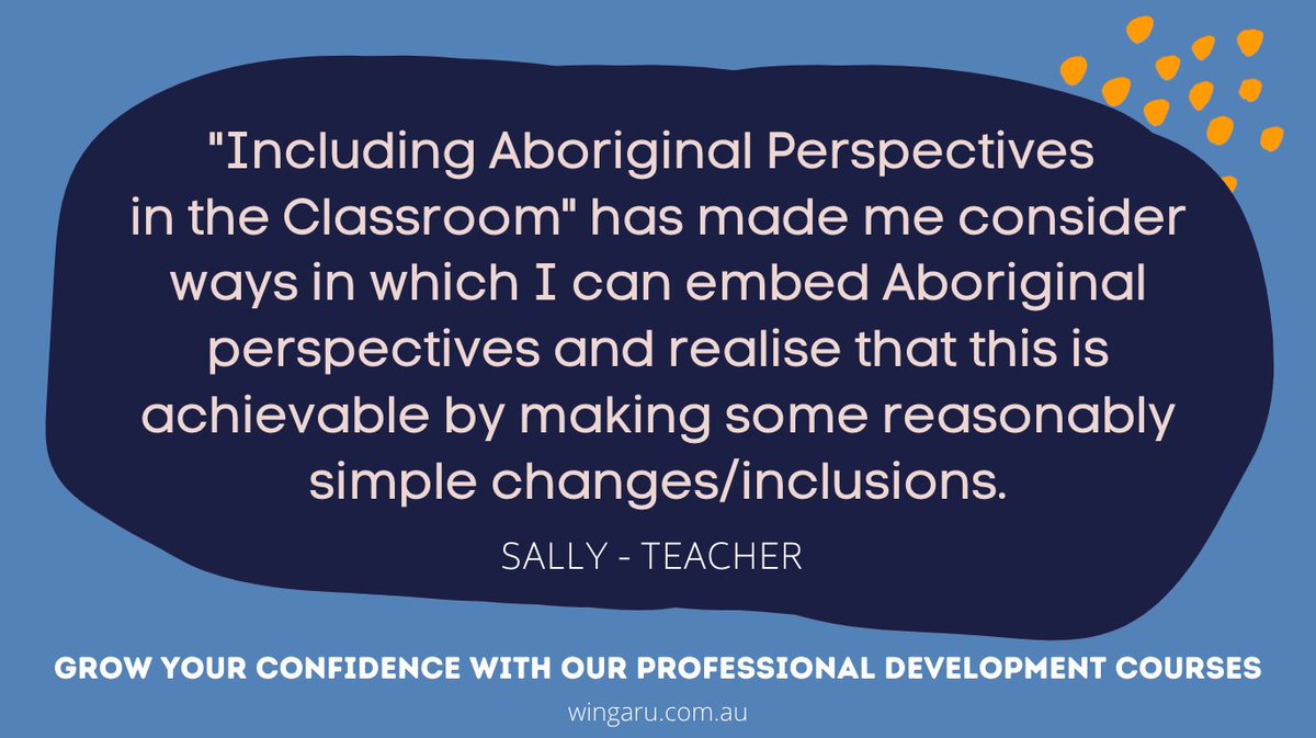 Build your knowledge at your pace with our online #ProfessionalDevelopment courses. Our courses are designed and delivered by #Aboriginal educators and meet the Australian Professional Standards for Teachers.

Visit wingaru.com.au/wingaru-teach.… to learn more about our courses.