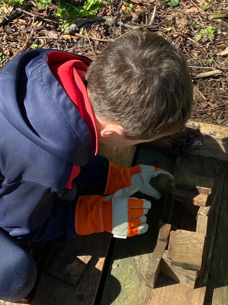 Prep 1 has been working hard in Forest Schools recently.  Working as a team and learning the importance of peer support, they have been helping to develop a wildflower area and a wonderful new bug house for all children to enjoy when in Forest Schools. #finboroughschool