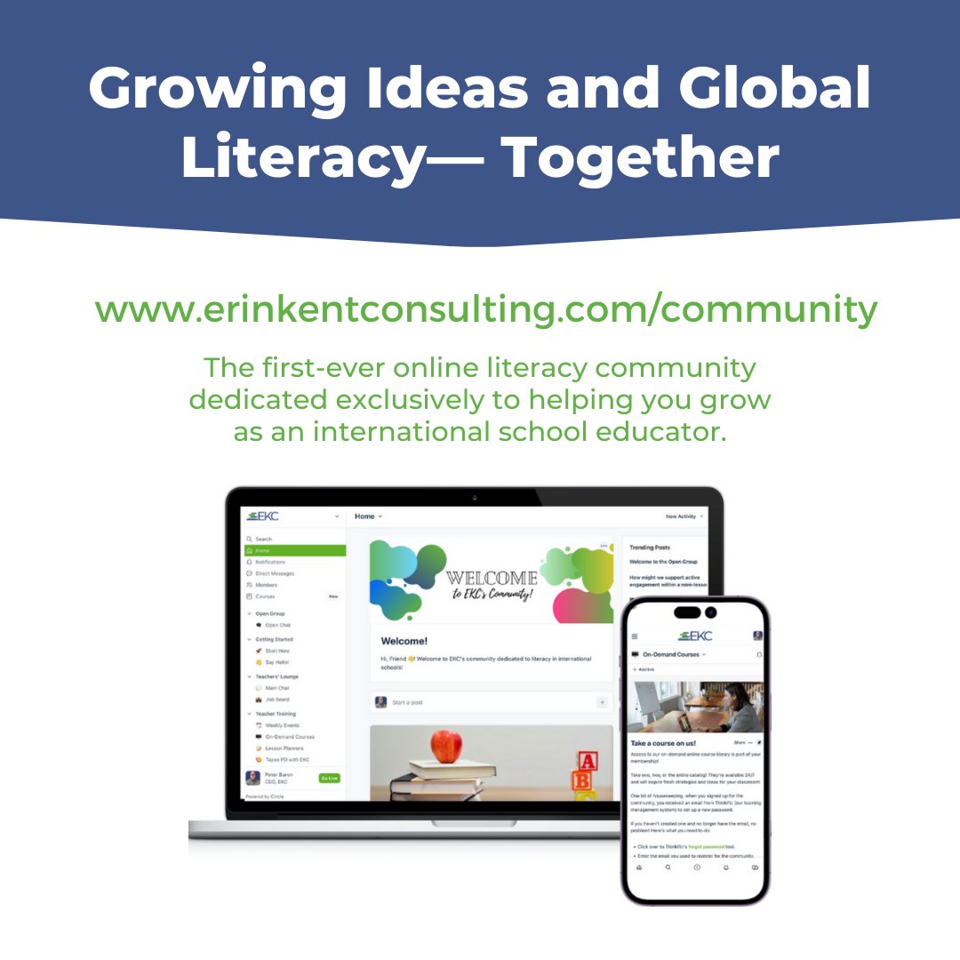 Surround yourself with passionate and dedicated international school teachers just like you! In just four days, <a href="/EKC_Literacy/">Erin Kent Consulting</a> is launching an online member community to bring the international literacy world together — designed with YOU in mind: erinkentconsulting.com/community

#literacy