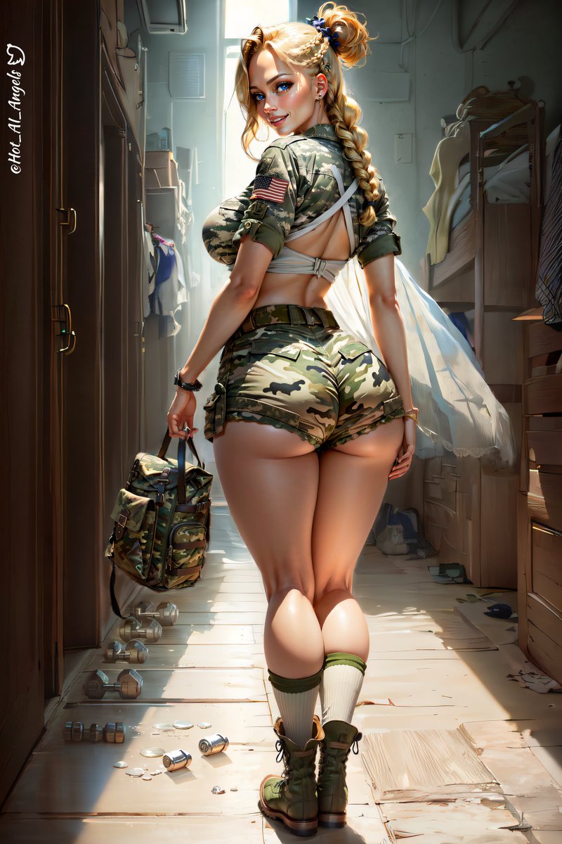 ArtByCoco's tweet photo. First day at the Military Boot Camp, can you tell that she is excited? 😁

#FromBehindAIChallenge by @urionsi
Congratz on 7k!
#StableDiffusion #stablediffusionwaifu #anime #aiwaifus #animegirls #aigirls #AIイラスト #aiartcommunity #AIart #ARMY #booty_licious #AIbeauty #AIArtworks https://t.co/BoUiKgqQ47