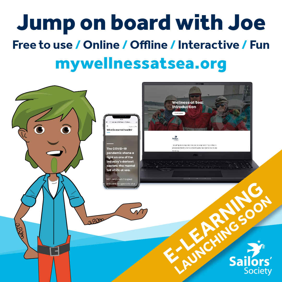Coming soon - our new free-of-charge Sailors'​ Society Wellness at Sea e-learning will put #seafarers wellbeing in their own hands, providing them with the tools and resources they need to help them to live a happier, healthier and more productive life at sea.