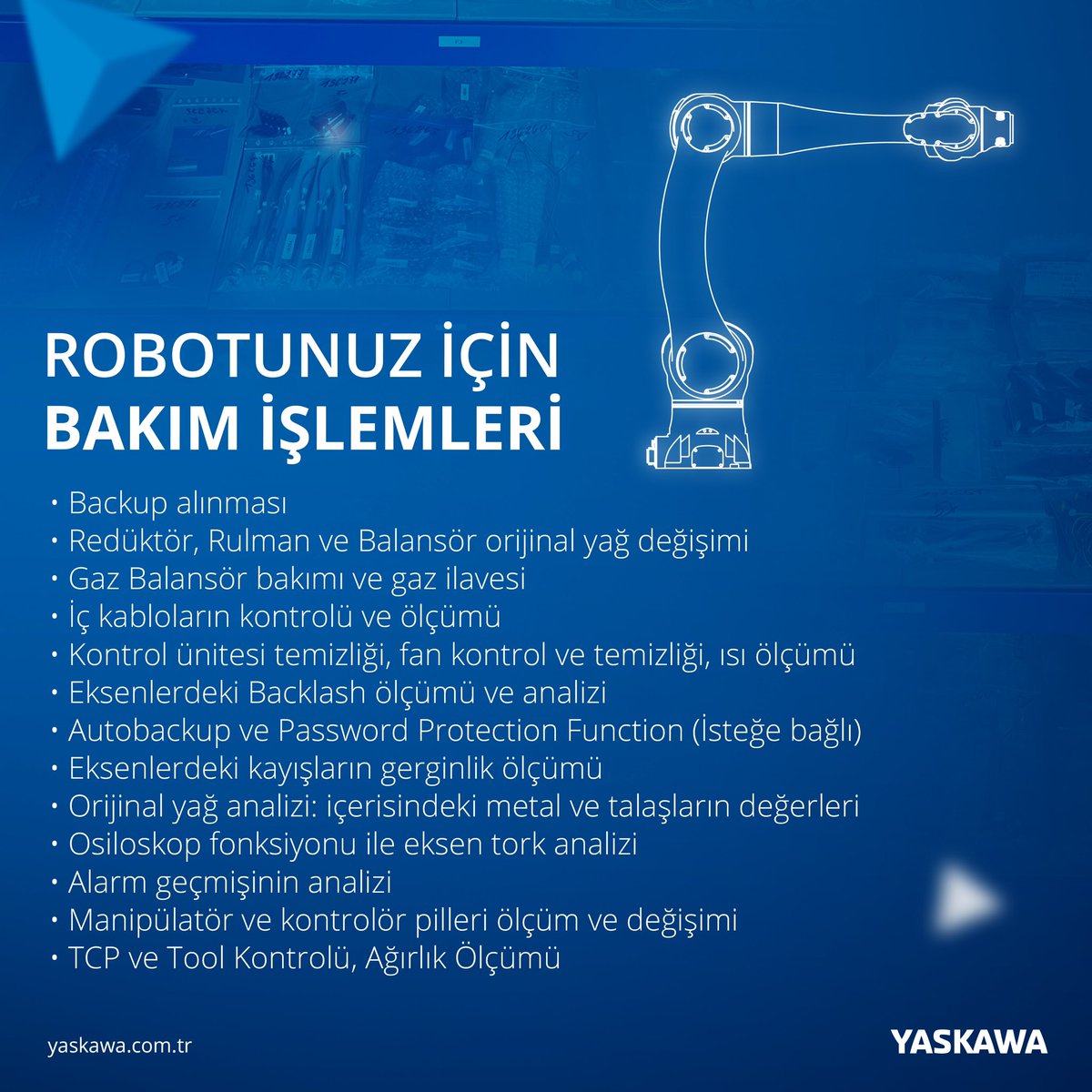 YaskawaTurkey's tweet image. Robotunuza özel bakım fırsatlarını kaçırmayın!

robotik.servis@yaskawa.eu
0530 343 87 76

#yaskawa #yaskawaturkey #robot #motoman #robotbakım #endüstriyelrobot #industrialrobots