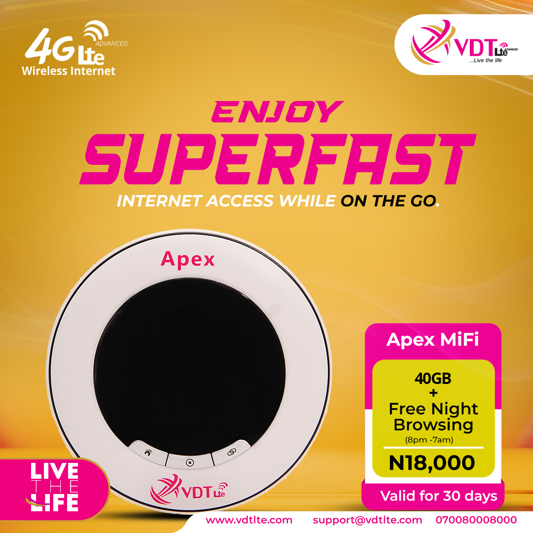 vdt4glte's tweet photo. Speed, fun, consistency. That's what you get with VDT! Get our APEX MIFI device today and join the always fast network gang #fastinternetconnection #fastinternet #vdt4glte #vdtlte #livethelife https://t.co/2qzaFLSbV3