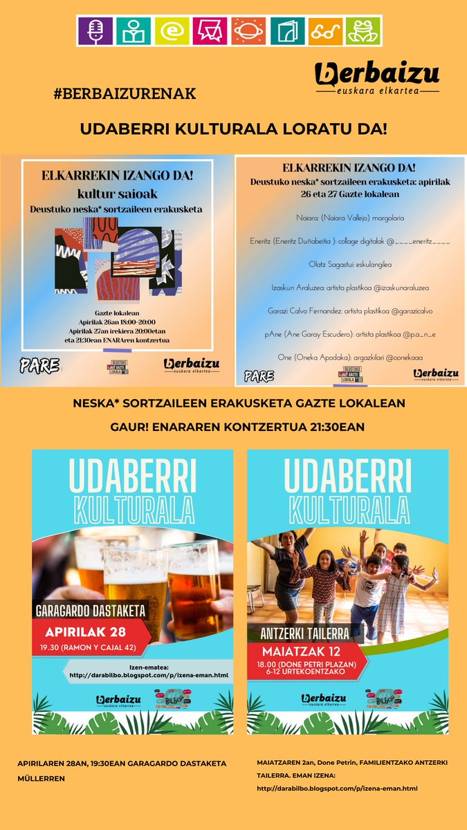 berbaizu's tweet photo. #Berbaizurenak: erakusketa, dastaketa, zozketak...eta gehiago! - https://t.co/ke41KOIzKr
@Paredeustu
@Darabilbo https://t.co/H3eSSoDoIk