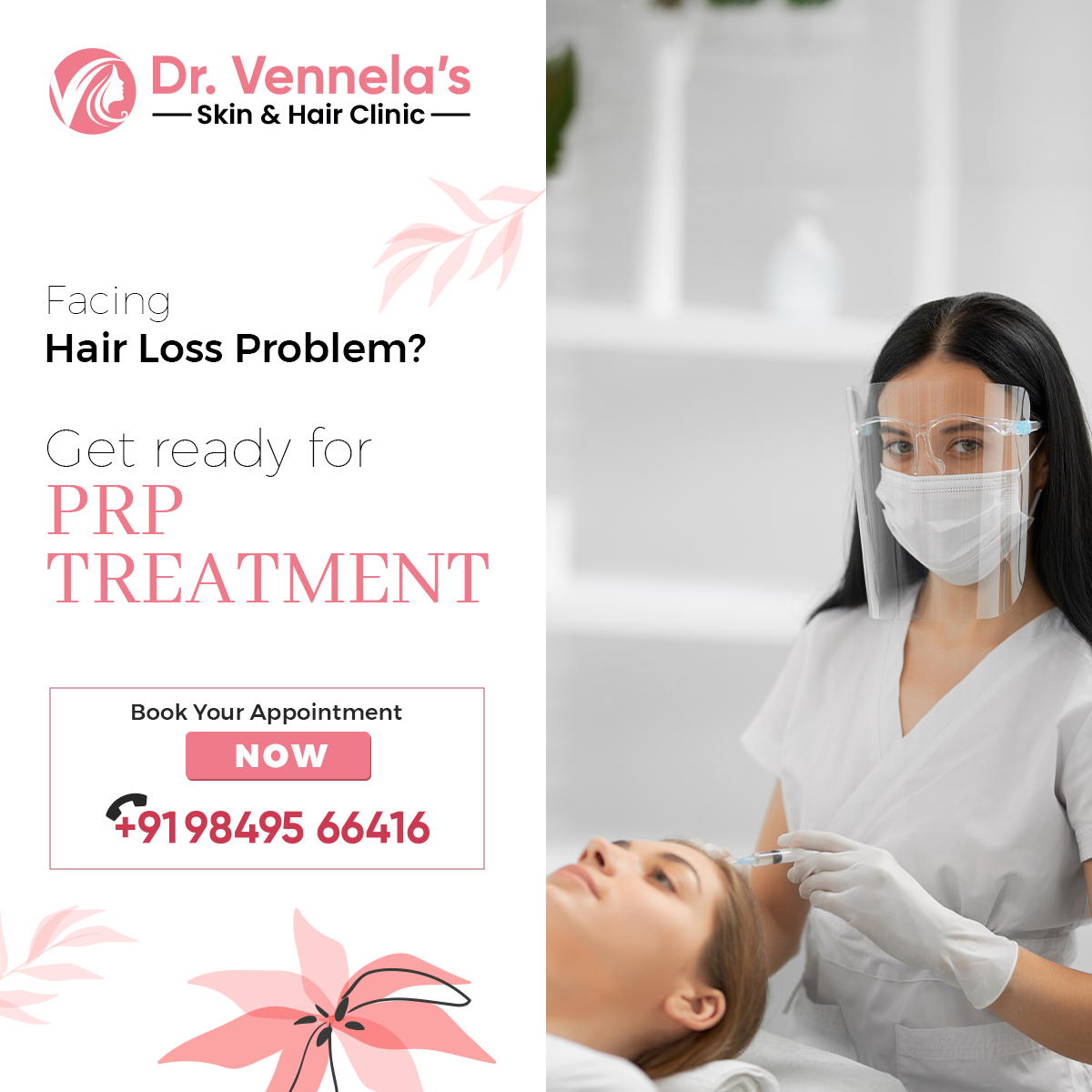 DrVennelas's tweet photo. Don't let hair loss get you down! At Dr Vennela's, we offer PRP treatment - a safe, effective, and non-surgical solution to hair loss.

#DrVennelasSkinHairClinic #HairLoss #PRPTreatment #HairLossProblem #PRP #ImproveHair #HairLossSolution #ThickerHair #NonsurgicalSolution #Hair https://t.co/e94RIYMQ44