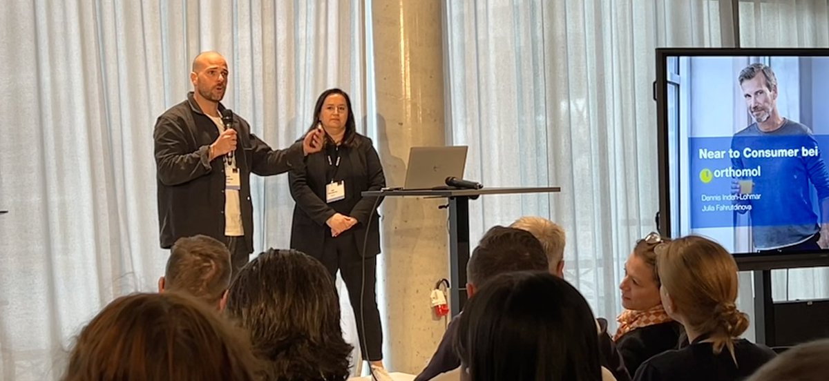 Erster Vortrag beim #LD23 kommt von Orthomol zum Thema Near2Consumer (Dennis Inden-Lohmar &amp; Julia Fahrutdinova)