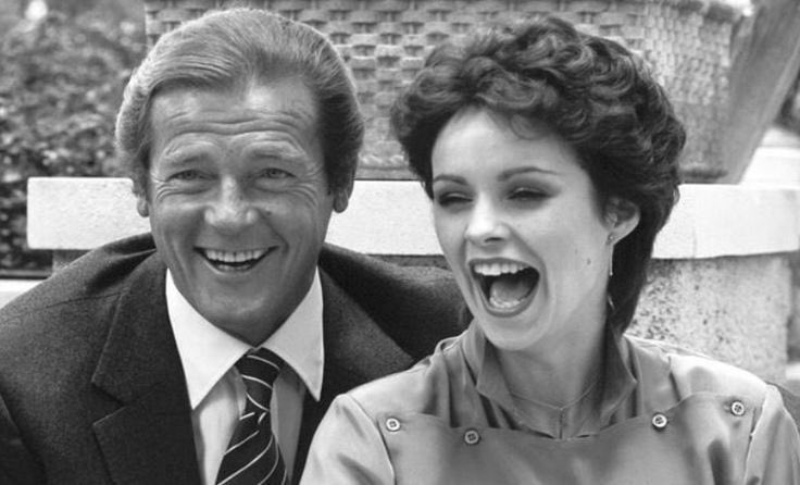 Happy birthday Sheena 🍸💐🍰 pictured with Sir Roger Moore #SheenaEaston