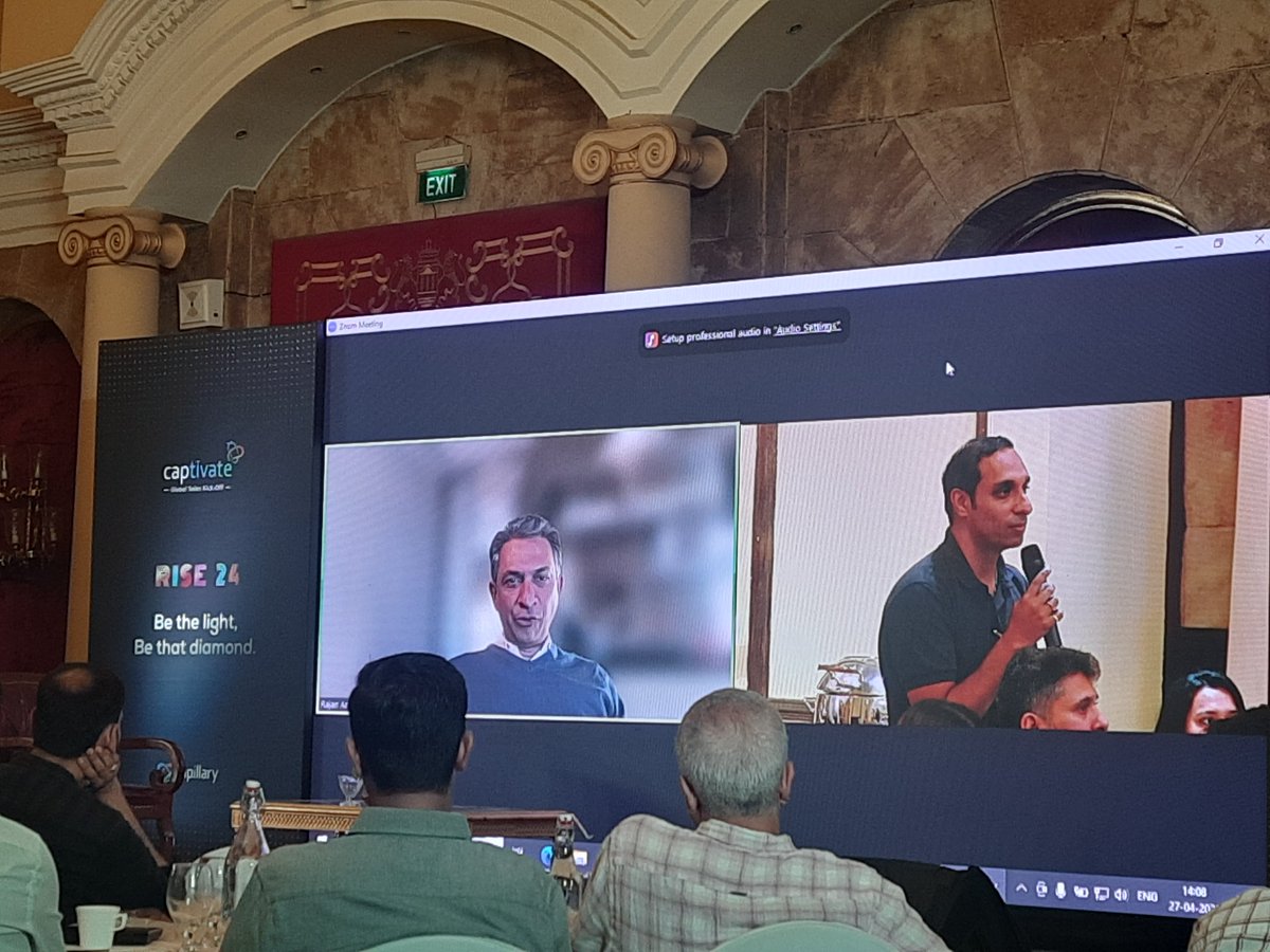 Thanks <a href="/RajanAnandan/">Rajan Anandan</a> for the incredible high energy session at <a href="/capillarytech/">Capillary Tech</a>'s Captivate. 13 years of being invested in Capillary and <a href="/AneeshBReddy/">Aneesh Boddu Reddy</a>'s vision. #CapillaryCaptivate