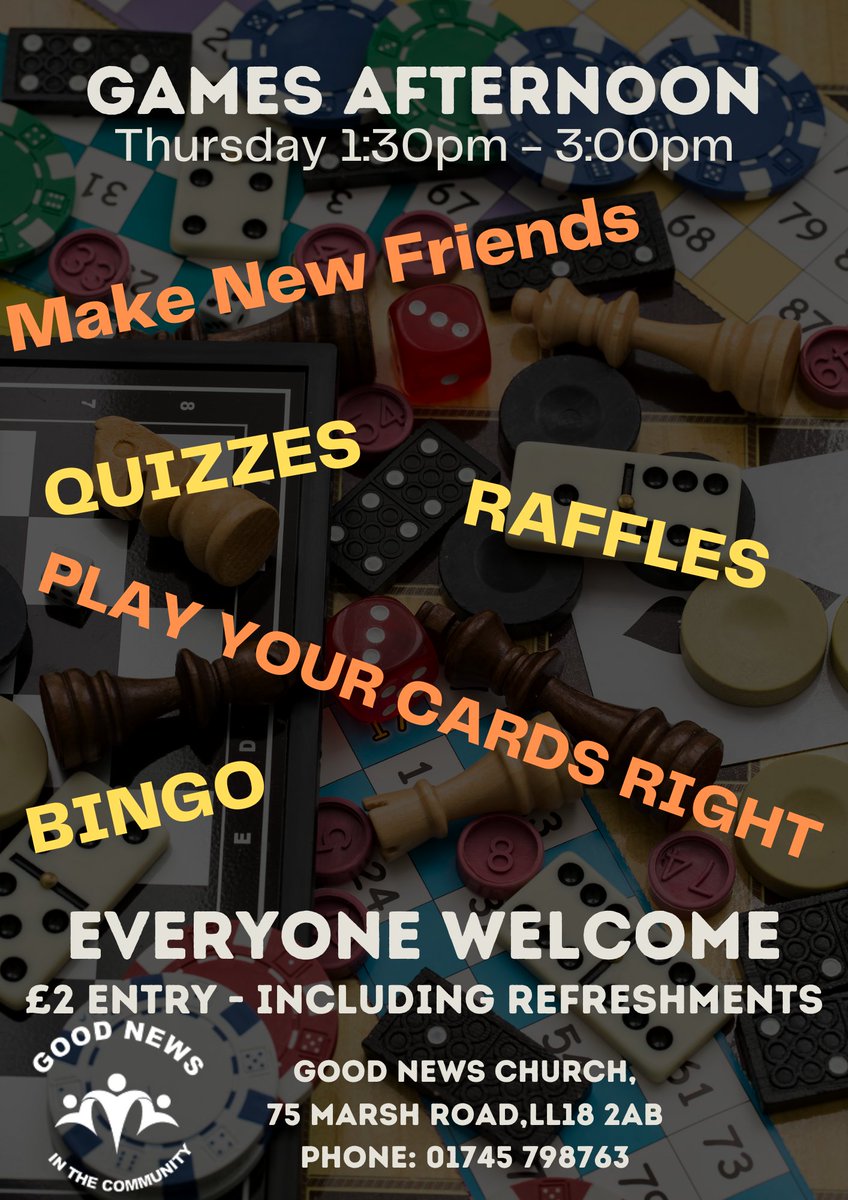 Who's coming to our games afternoon today! 
#games #rhyl #community #QuizOfTheDay #northwales