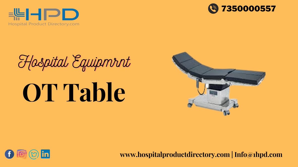 NewHPD's tweet image. How to Select Operating Tables for Your Healthcare Facility? - By Hospital Product Directory

Visit Us:- apsense.com/article/how-to…

#HospitalProductDirectory #OtTable #HospitalFurniture