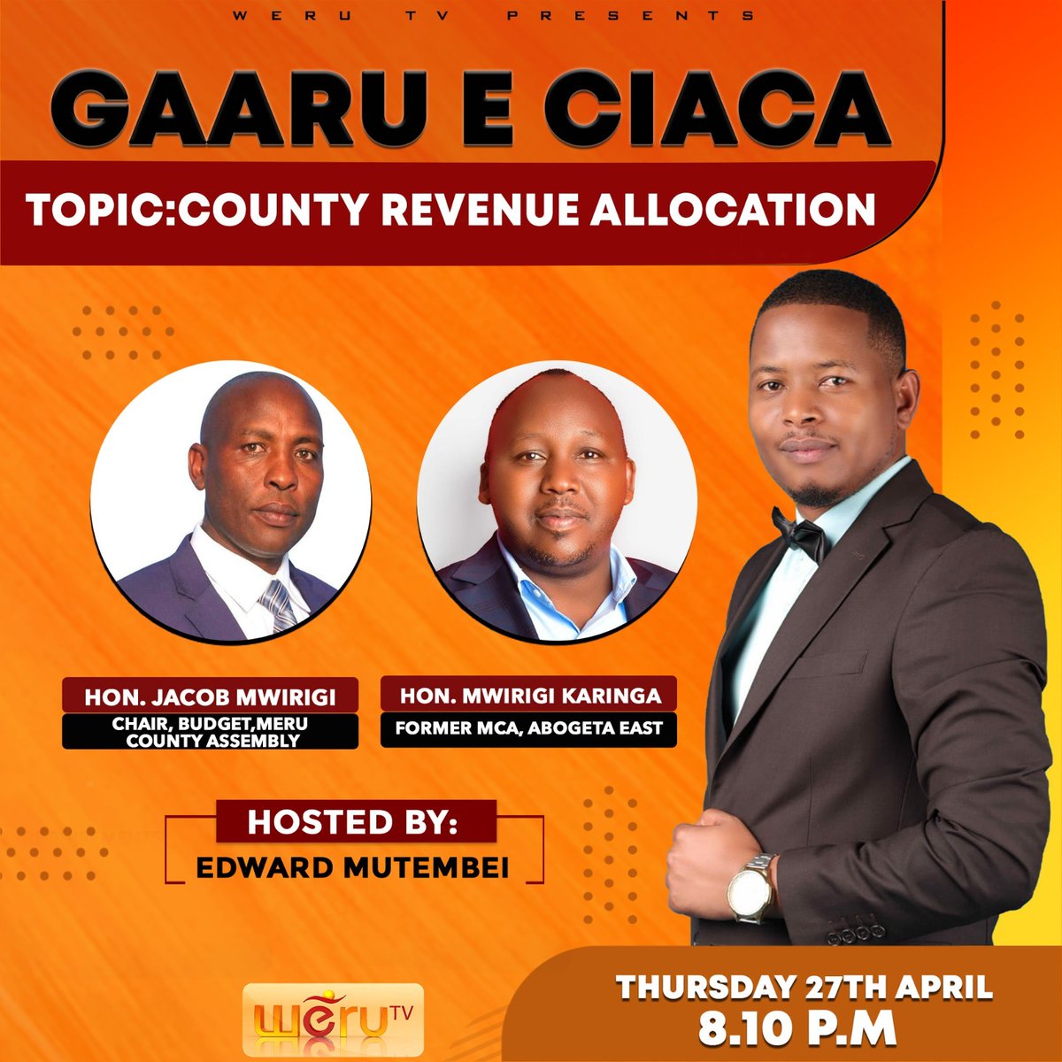 Let's engage tonight on Weru TV