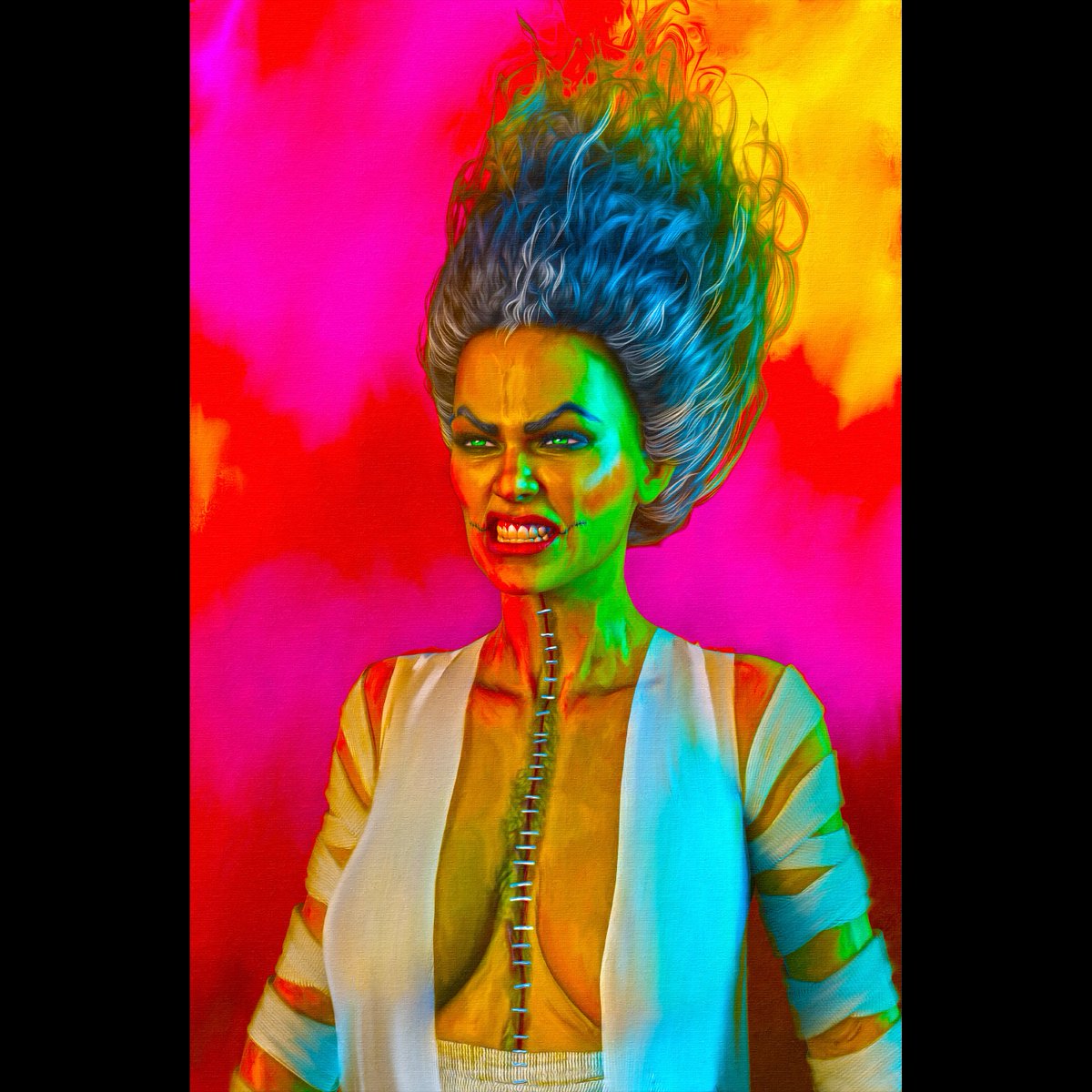 Monster Bride... #markspearsmonsters #brideoffrankenstein #frankenstein #universalmonsters #monsters #dracula #frankenstein #horrorart #comicartist #comicbookart #drawing #horrorart #markspearsart #classicmonsters #famousmonsters #famousmonstersoffilmland