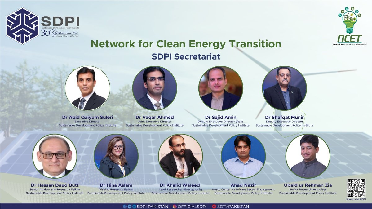 @NCET_Pak 📢The members from SDPI Secretariat for 'Network for Clean Energy Transition'⬇️

#EnergySecurity🛡️, #EnergyGovernance, #energyefficiency💡#IndustrialDecarbonization, #EnergyFinance💰#ClimateChange
