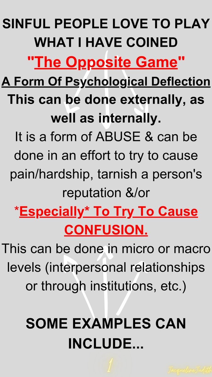 NPDExposed's tweet image. #PsychologicalDeflection is 1 of the most common abusive behaviors that #narcissists &amp;amp; #narcissistic people use. 1 type is something I call "Opposite Games" that I see time and again being used in the media, and so on and so forth. Have you ever noticed it as well? #oppositegames