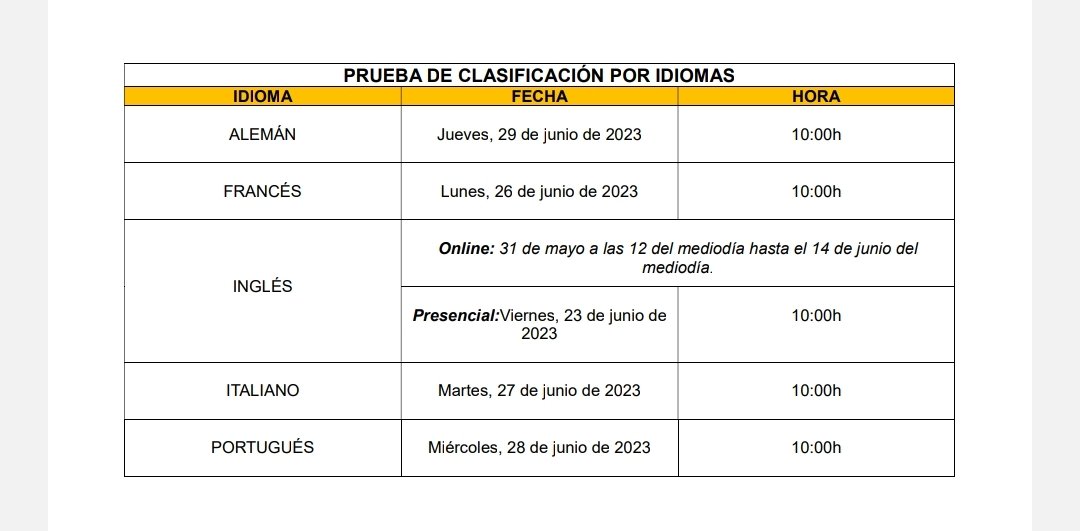 ¿Quieres estudiar un idioma y no sabes tu nivel? ¡No hay problema!

En junio tenemos las pruebas de nivel.

Más info en nuestra web.