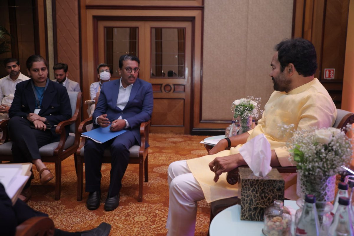 Santhosh Kutty, Chief Operating Officer, Hotels, Mahindra Hotels and Resorts in discussion with Honble Minister regarding augmenting accommodation infrastructure in the country.

#GTIS #GTIS2023 #MumbaiRoadshow #VisitIndiaYear2023 #InvestinINDIATOURISM #InvestIncredibleIndia