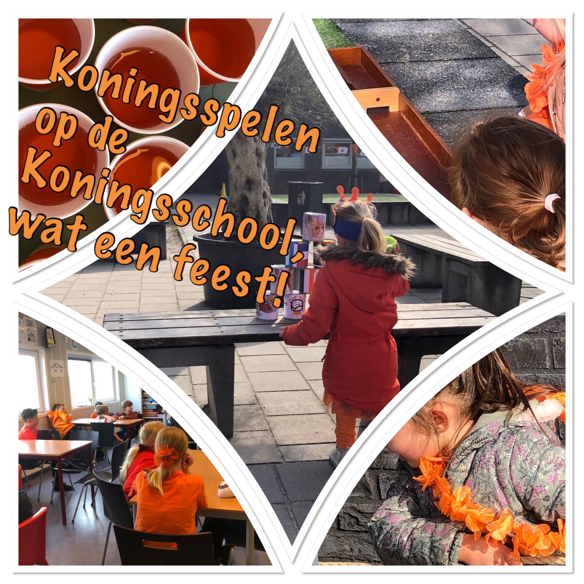 Fijne #Koningsdag gewenst👑❣️ Mooie herinneringen aan afgelopen vrijdag, #Koningsspelen op de Koningsschool, wat een feest! Vandaag genieten op de vrijmarkten en feesten in dorpen en steden met lol in koekhappen of versier je fiets omdat we vandaag #samen vieren in #Nederland.