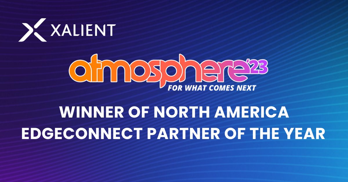 Xalient's tweet photo. Huge congratulations to the Xalient team for winning the North America Aruba EdgeConnect Partner of the Year! https://t.co/Rxk9qd0kUv via @YouTube https://t.co/NKzBfFBDnt