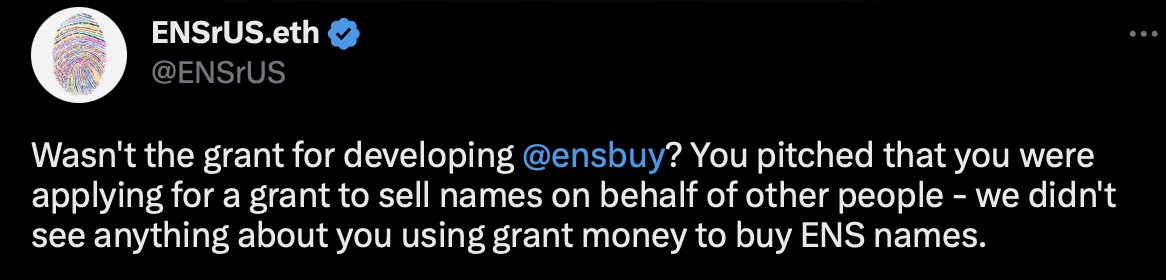 EnsRadar's tweet photo. @ENS_DAO @nicksdjohnson @Coltron_eth @184eth That's what we were talking about, you make really great choices. :D https://t.co/SmUpmFFkND