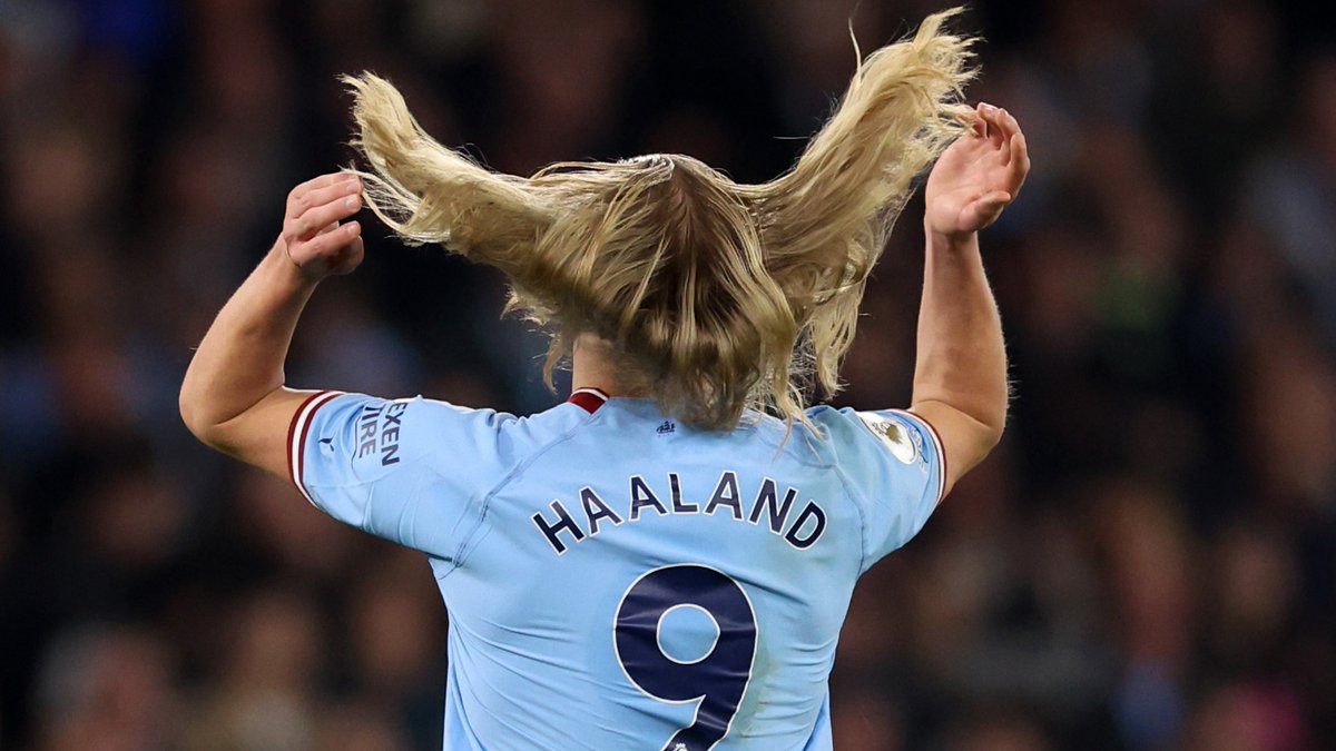 premierleague's tweet photo. 🔓 New character unlocked: Hair-down Haaland. https://t.co/IfLh16Rx3I