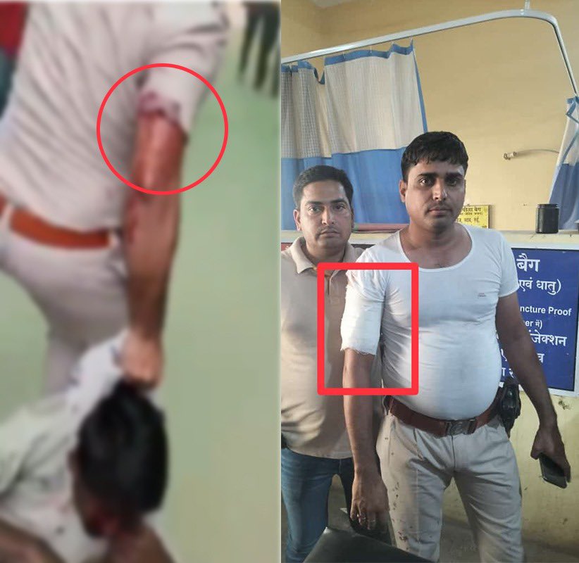 सुजानगढ़ पुलिस के कांस्टेबल श्री रमेश मीणा की बहादुरी और साहस को सलाम है। श्री रमेश ने कंधे में गोली लगने के बावजूद ज्वैलरी शॉप पर फायरिंग करने वाले अपराधी को धर दबोचा और अपने ज़ख्मी हाथ से उसे घसीट ले गए।

राजस्थान पुलिस के पराक्रम पर अभिमान है।
<a href="/PoliceRajasthan/">Rajasthan Police</a>