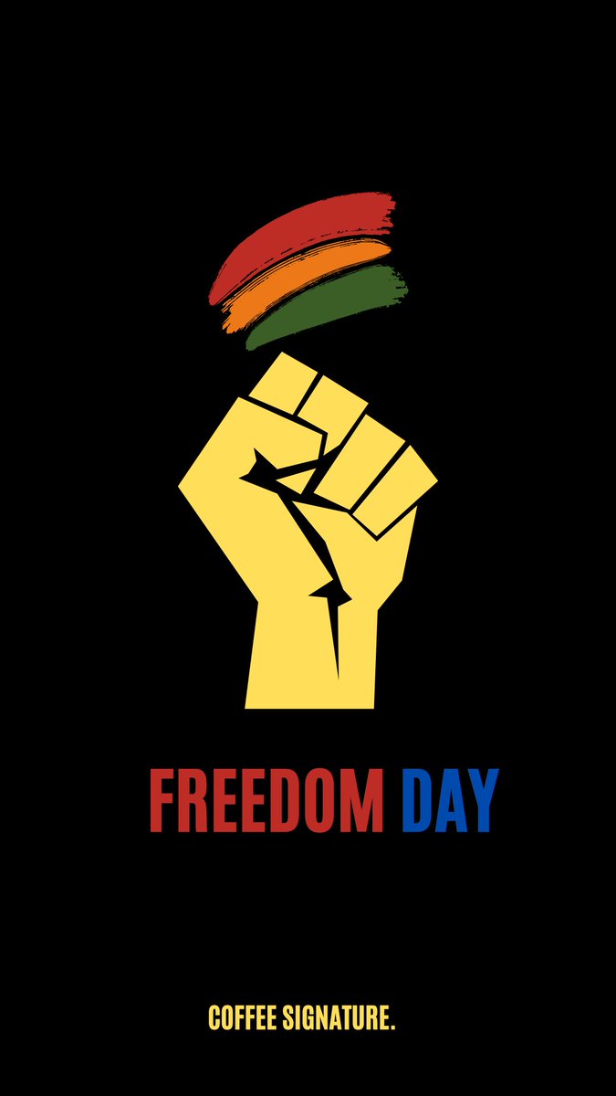 Coffeesign_za's tweet photo. Happy #FreedomDay Mzansi. ✊🏽 https://t.co/NjoVaMLErD