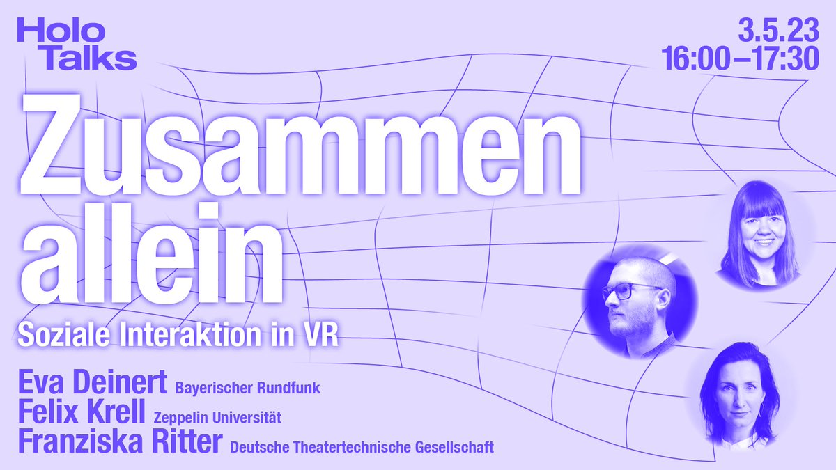 Kulturstiftung (@kulturstiftung) on Twitter photo Zusammen allein? Zum Abschluss unserer Reihe #HoloTalks sprechen am 3.5. mit <a href="/EvaDeinert/">Eva Deinert</a> <a href="/BR_Presse/">BR - Bayerischer Rundfunk</a>, <a href="/felkrell/">Felix 'InterVR' Krell</a> von der <a href="/zeppelin/">cnstlk</a>-Uni & Franziska Ritter (#DTHG) über #Partizipation und #Interaktion in #VR und #MixedReality. Schaltet ein & diskutiert mit: kulturstiftung-des-bundes.de/HoloTalks 👾 Zusammen allein? Zum Abschluss unserer Reihe #HoloTalks sprechen am 3.5. mit <a href="/EvaDeinert/">Eva Deinert</a> <a href="/BR_Presse/">BR - Bayerischer Rundfunk</a>, <a href="/felkrell/">Felix 'InterVR' Krell</a> von der <a href="/zeppelin/">cnstlk</a>-Uni & Franziska Ritter (#DTHG) über #Partizipation und #Interaktion in #VR und #MixedReality. Schaltet ein & diskutiert mit: kulturstiftung-des-bundes.de/HoloTalks 👾