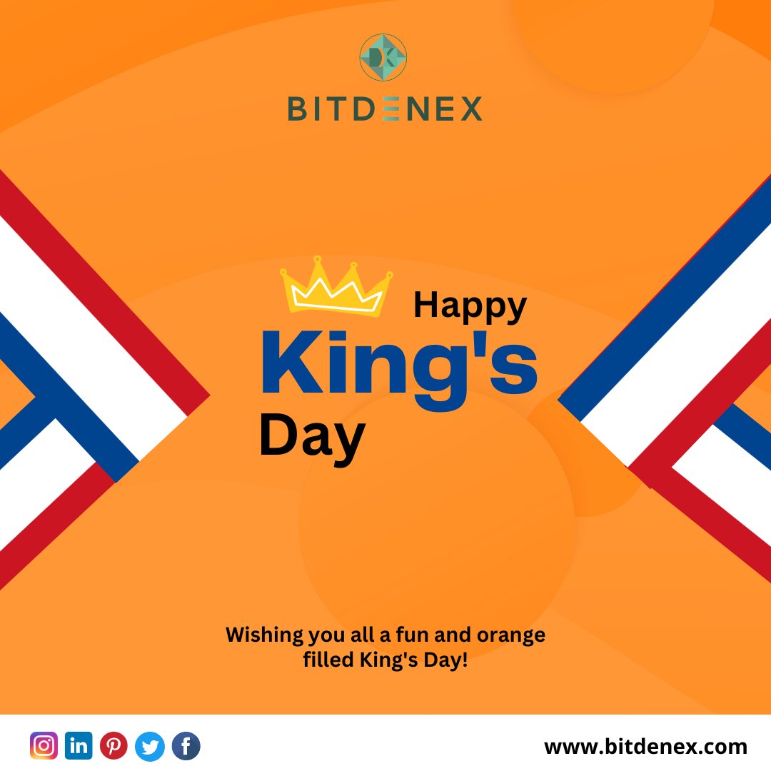 bitdenex's tweet photo. 👑Happy King's Day!👑

Wishing you all a fun and orange-filled King's Day.

👉Follow @bitdenex for more.

#kingsday👑 #happykingday #bitdenex #netherlands https://t.co/XRAS3mx41Z