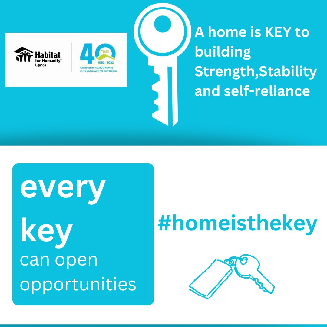 Throughout the month of April, Habitat for Humanity affiliates across the world are celebrating #Homeiskey Month. 
Join the campaign inorder to create awareness on decent and affordable housing for all. 

#homeisthekey
#decenthousing
#HabitatforHumanity 
#housing