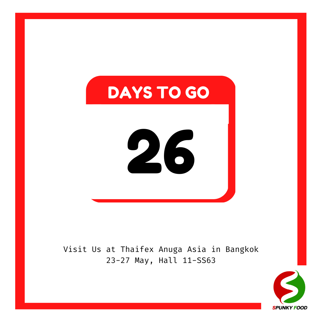 SpunkyFood's tweet photo. In just 26 days, as an exhibitor at Thaifex Anuga Asia 2023 in Bangkok, we are thrilled and eagerly anticipating the opportunity to welcome our business partners and visitors. #Bangkok #Retail #retailnews #tradeshow #counting https://t.co/2NWSPf0EYD