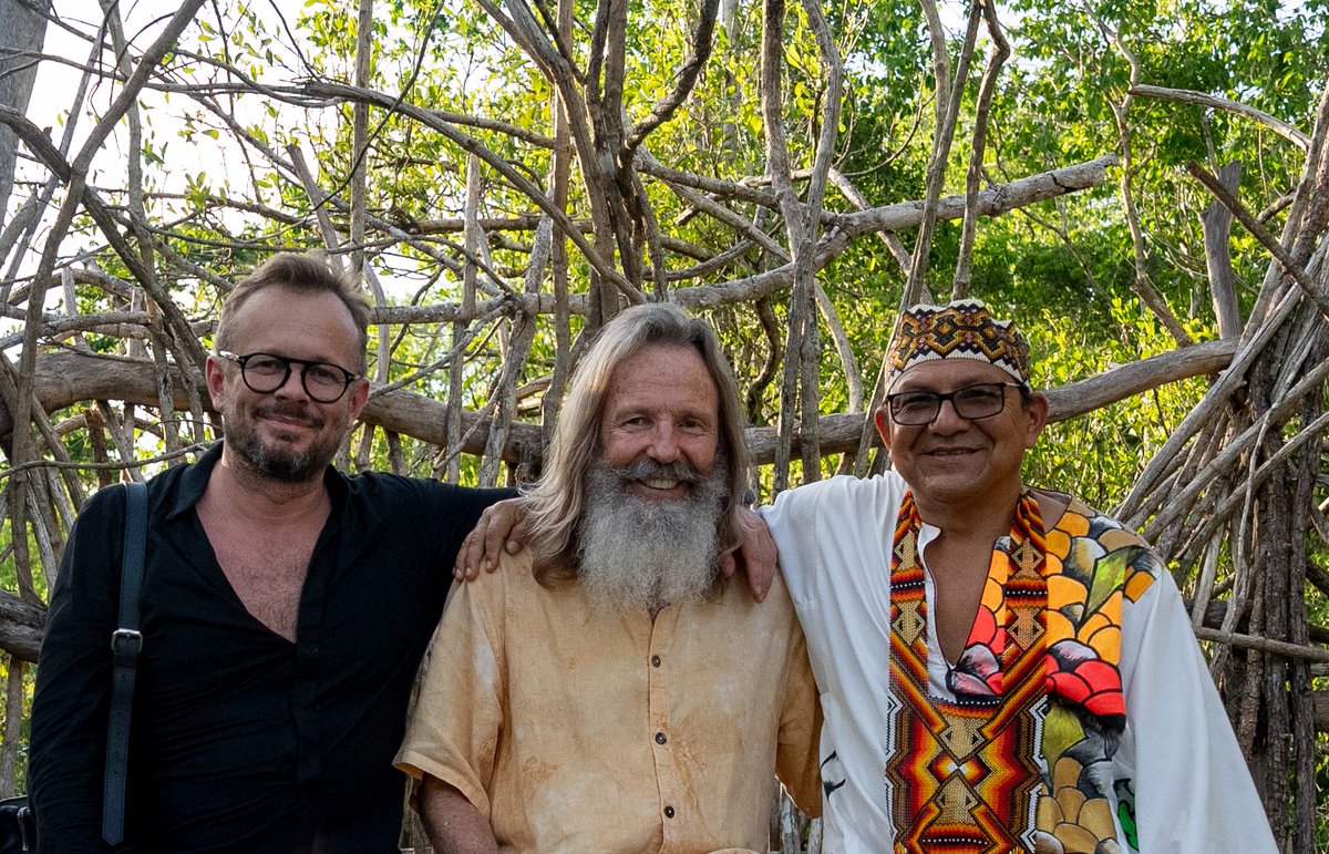 impactdotone's tweet photo. We're engaging in a multidisciplinary collaboration and building symbiotic approaches to art, indigenous wisdom and nature with indigenous Yawanawa leaders and @RothAzulik this week at @Azulikofficial in Tulum. #ImpactOne #yawanawa #tulum https://t.co/6jvzZXUtnQ