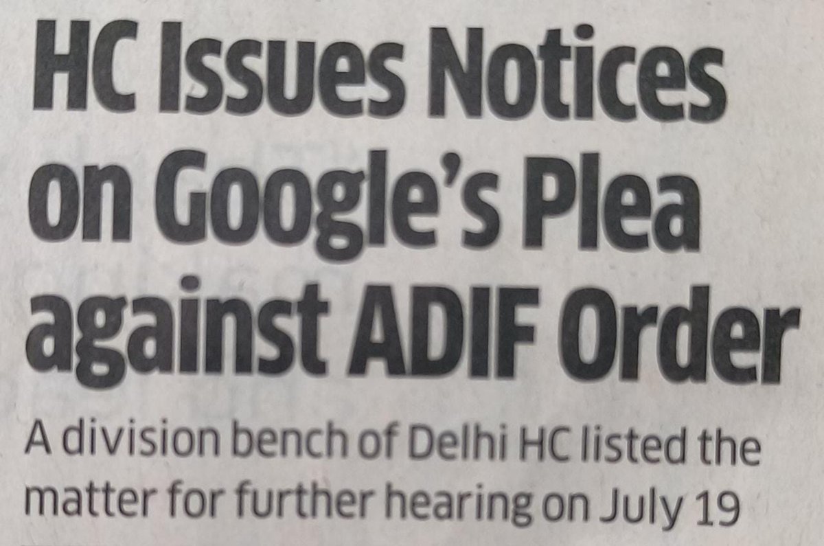 Webinar_Stores's tweet photo. HC Issues Notices on Google's Plea against ADIF Order
#AnandMohan #LALISA #PSACStrike2023 #delhimetro #SUGA_AgustD_TOUR #Eurovision2023 #Crypto https://t.co/ShQplrjsdp