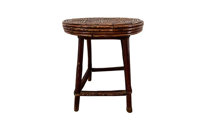 Just in….Charming little French Art Populaire twigwork occasional table or foot stool with attractive geometric star design to top. Circa 1900

37cm h x 30cm diam 

Available to view in our showrooms and online.

•
•
•

#folkart #artpopulaire #trampa… instagr.am/p/CriHcF8Iqem/