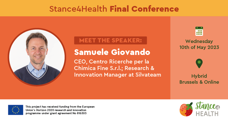 SciFoodHealth's tweet photo. Ready for some custom cuisine? 🧑‍🍳 On 10th May, join the #Stance4Health Final Conference to find out more about the development of personalised food products & supplements from Samuele Giovando!

📅 Don't miss the event, both in Brussels & online! Register now 👉 https://t.co/zE4RW7zLRs
