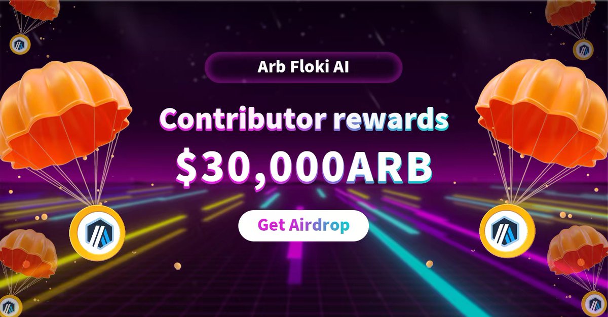 Dear Aifloki community:
We have launched a contributor reward of 30,000 $ARB tokens!🔥🔥🔥

You just need to promote <a href="/ArbFlokiAI/">Arb Floki AI</a>   on social media and your community to attract more people to follow, and you can immediately receive a 1-200 $ARB token reward!🧡

#Aifloki #Airdrop