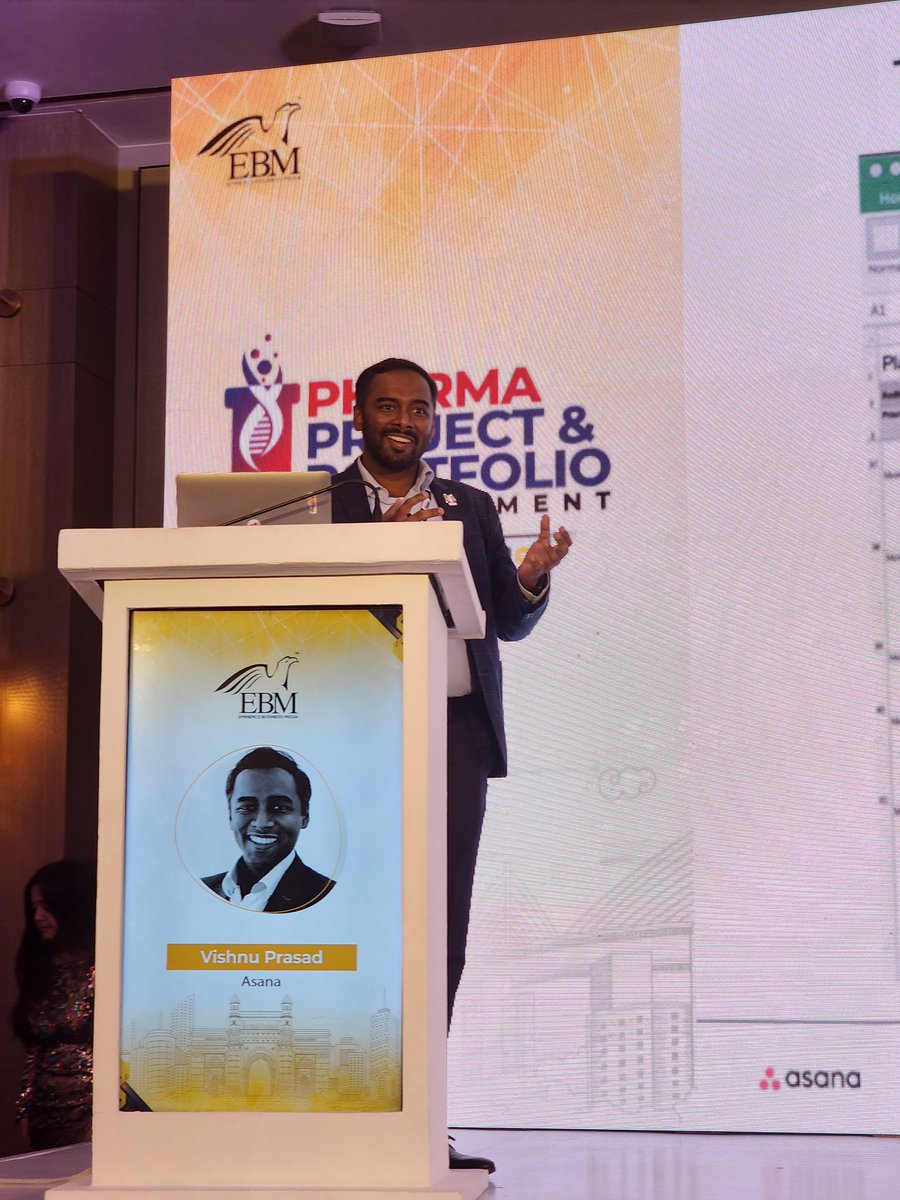 eminence_group9's tweet photo. An amazing session by Vishnu Prasad from @asana on ‘Unlocking the Business Value with Project Management Tools’ at the 6th Annual Pharma Project & Portfolio Management 2023.
#eminencebusinessmedia #ebmpppm #ebmpppm6 #ebm https://t.co/Xl2WA5etQX