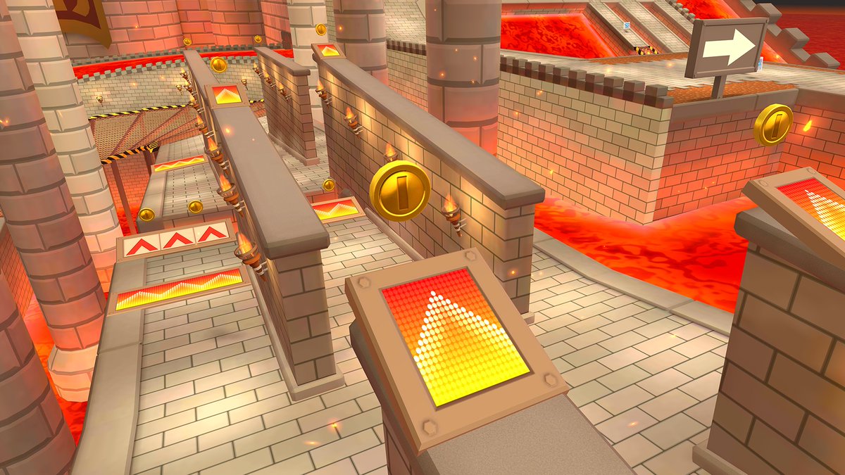 mariokarttourEN's tweet photo. Here's a sneak peek of what's to come in #MarioKartTour! You might get the feeling that some intense races are about to start in this dangerous looking castle course. https://t.co/QgJVgsWHtr