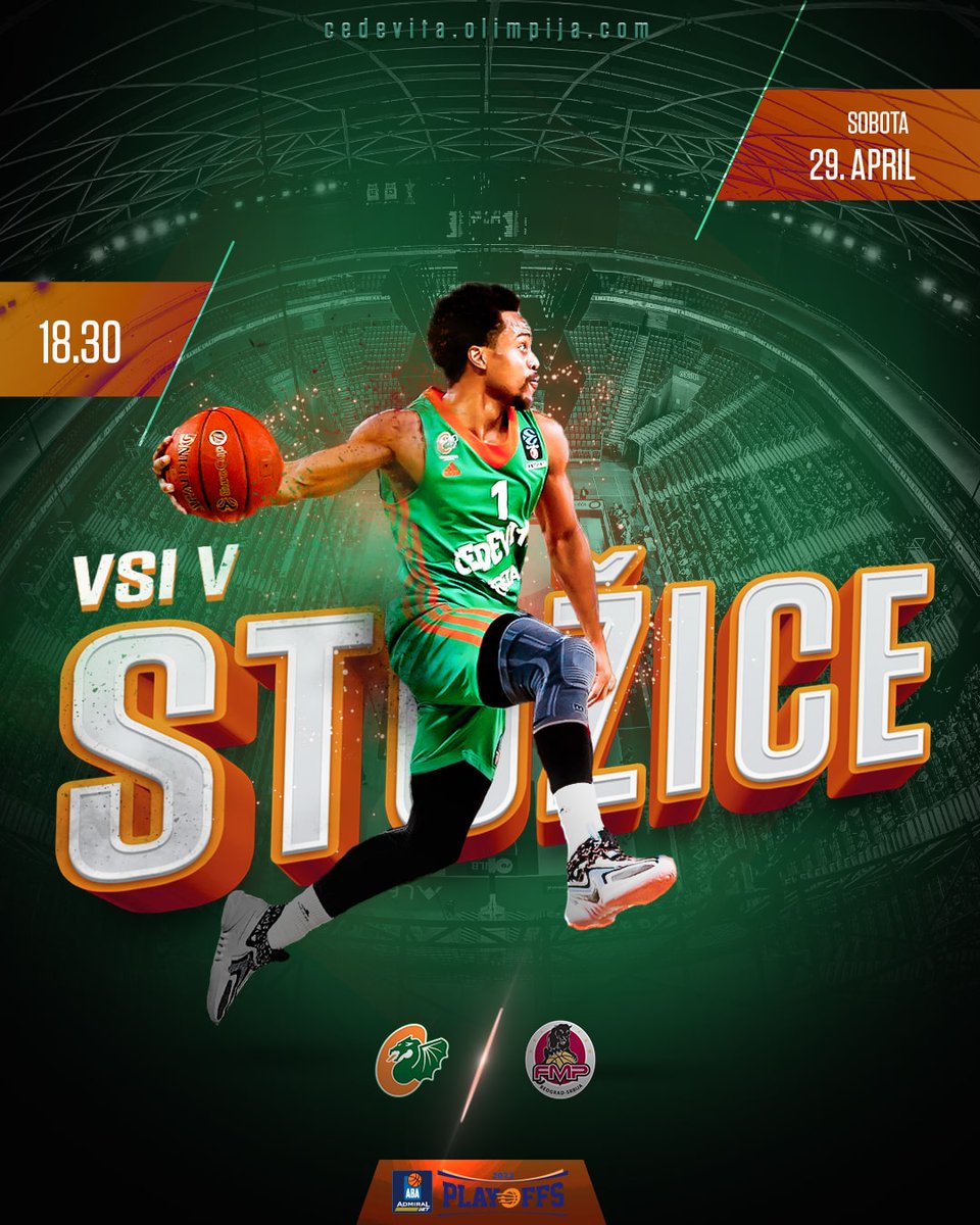 Playoffs, baby! No excuses! See you in Stožice Arena!

Artwork by #šminkadesign.

#ZmajevoSrce | @KKCedOL | #ABAPlayoffs