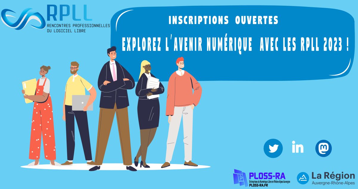 plossra's tweet photo. Ne manquez pas  l'opportunité de participer à la 3ème édition des Rencontres  Professionnelles du Logiciel Libre (RPLL) . En tant que visiteur, vous  pourrez assister à des conférences et ateliers animés par des experts en  la matière. Inscrivez-vous

https://t.co/BrJRtDL23E https://t.co/hgb0pS49VM