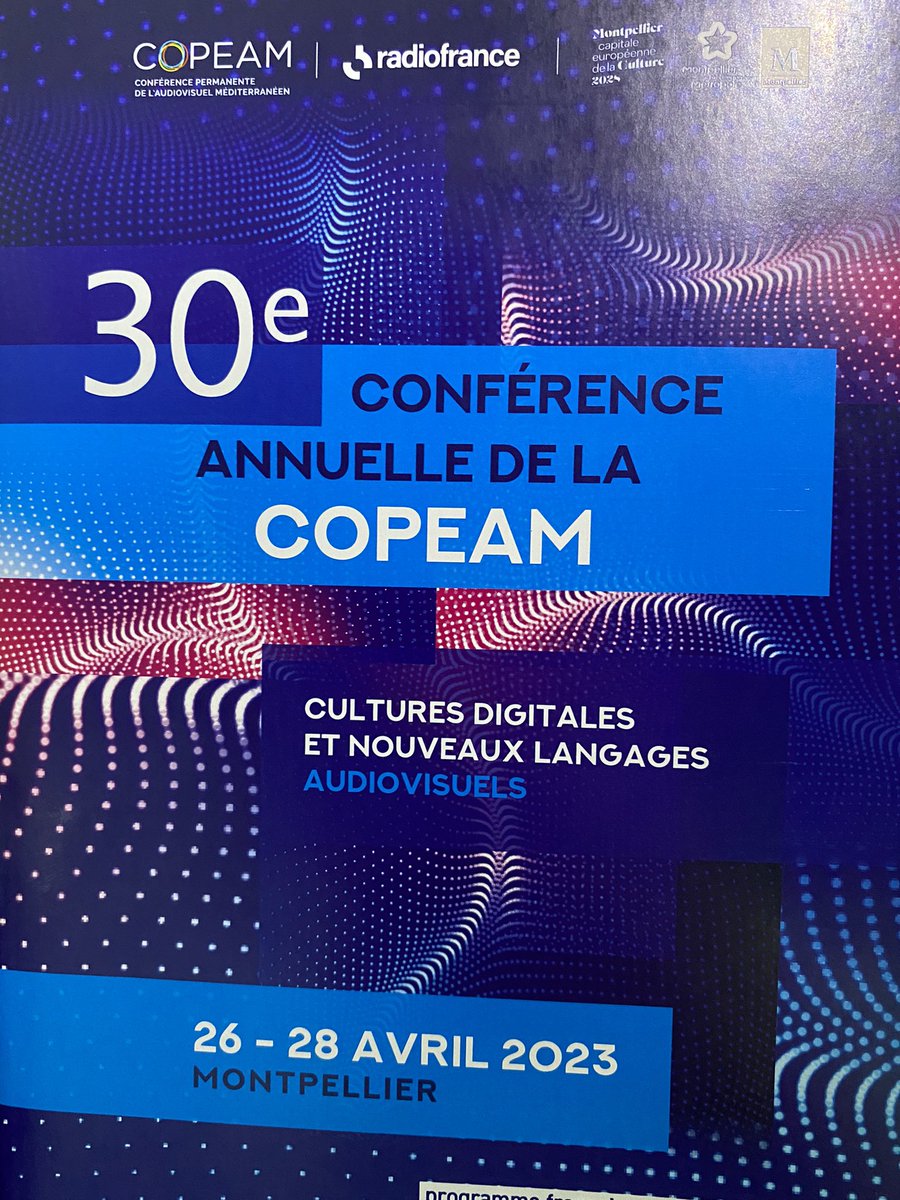 La 30e conférence annuelle de la <a href="/COPEAMtweet/">COPEAM</a> se tient aujourd’hui à <a href="/montpellier_/">Ville de Montpellier</a> en présence de M. le Maire <a href="/MDelafosse/">Michaël Delafosse - Maire de Montpellier</a>, Charles-Emmanuel Bon <a href="/radiofrance/">Radio France</a> <a href="/amamoros1/">Amoros Anne-Marie</a> de @bleuherault. Bilans et perspectives des coopérations régionales en matière audiovisuelle