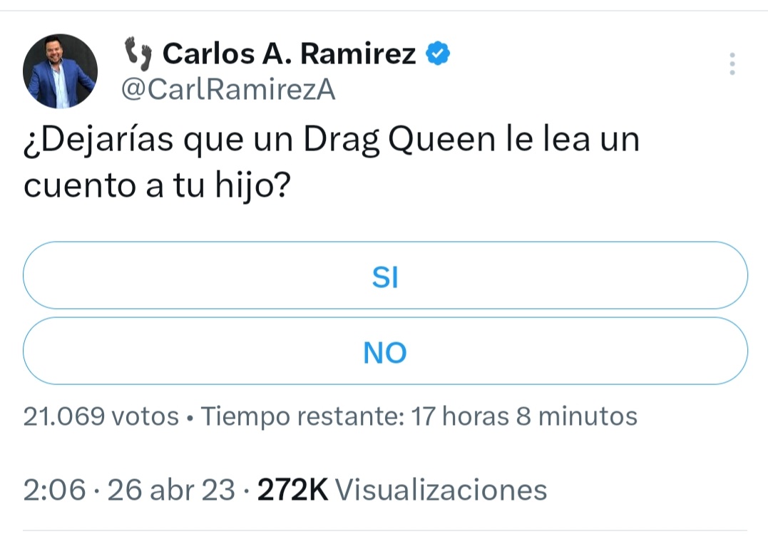 Pues mira, como pregunta un abogado católico, le diré que mientras la drag queen no lleve sotana y le cuente como verdad absoluta que Dios creó el mundo en siete días, al hombre del barro, a la mujer de una costilla y que todo lo malo nos pasa por comer una puñetera manzana, sí.